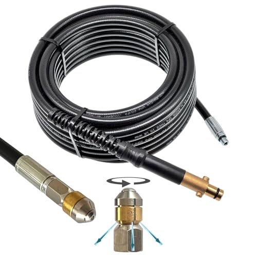 M&M Smartek Tuyau de nettoyage de canalisations compatible avec Nilfisk Alto Gerni - Pour siphon de WC - Raccord 1/8 - Tuyau haute pression