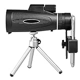 fangspiegel offset SPEZIFIKATION XNBZW Teleskop + HD-Stativ + für universelles Monokular-Telefonclip-Teleskop mit 12 x 50 optischen Linsen Fangspiegel (Black, One Size)