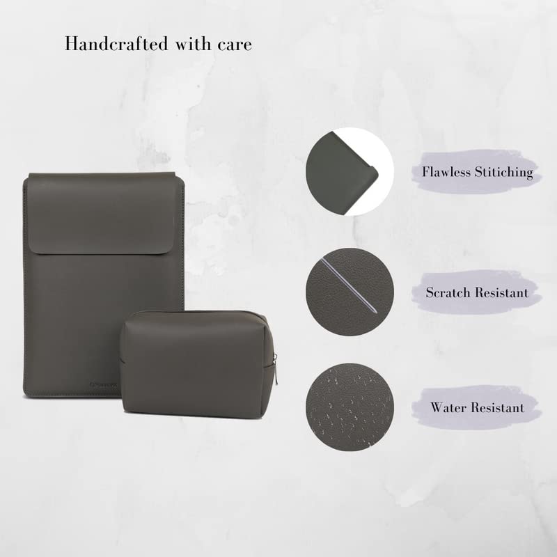 Image of Enthopia MacBook Sleeve and Pouch Compatible with 2022-2018 MacBook Air 13 A2337 M1 A2179 A1932 / MacBook Pro 13 A2338 M1 A2251 A2289 A2159 A1989 / 14 inch A2442 - Grey