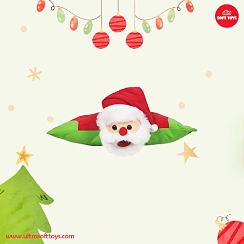 Image of Ultra 16 inch Christmas Santa Fully Stuffed Premium Soft Folding Cushion Pillow for Kids in Red | Snuggling and Playtime | Animal Toy | Birthday Gift | Anniversary | Christmas | Diwali | Home Decor