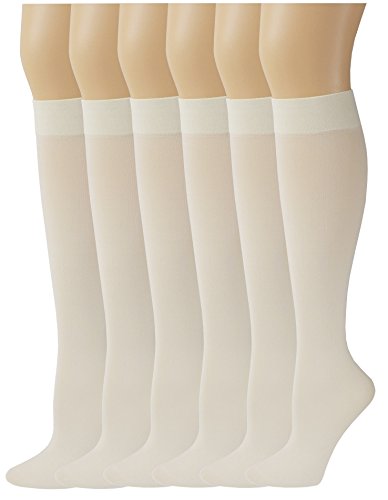 Image of SUMONA 6 Pairs Women Opaque Stretchy Spandex Knee High Trouser Socks