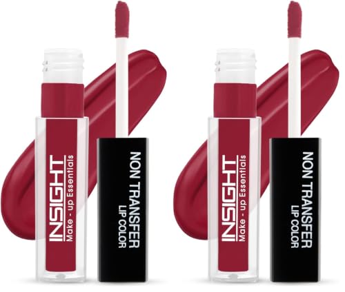 Image of INSIGHT Non Transfer Liquid Lipstick- Red Rose| Waterproof| Matte Finish| Transfer & Smudge Proof| Lightweight| 12 Hr Wear| Highly Pigmented 4 ml (Pack of 2)