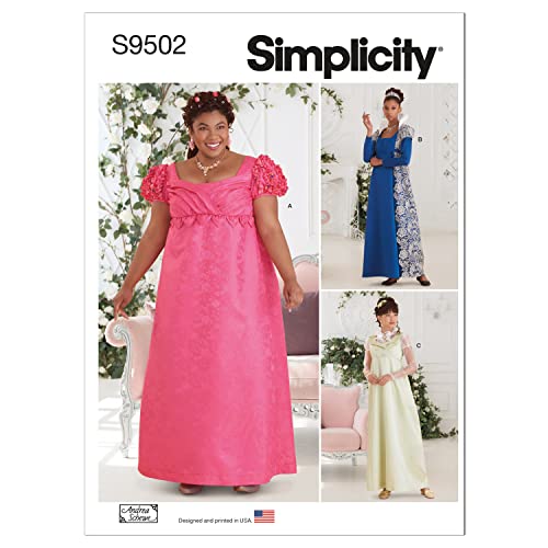 Simplicity SS9502BB Misses/Plus Size Costume BB (20W-22W-24W-26W-28W), white, 20W-28W