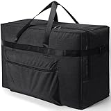 Robuste et Sécurisé: Conçu pour être résistant, ce sac voyage est fabriqué en polyester imperméable et indéchirable. Il est doté d'une fermeture éclair métallique bidirectionnelle verrouillable et coulissant en douceur, et est renforcé par une sangle élargie qui parcourt tout le sac. Cette conception répartit le poids de manière uniforme et améliore la capacité de charge, vous permettant de transporter et de ranger facilement des articles volumineux et lourds.