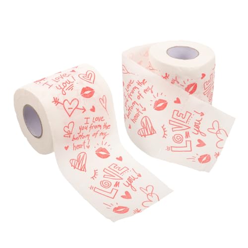 Papel higiénico impreso de baño estilo casa de campo con dos rollos decorativos