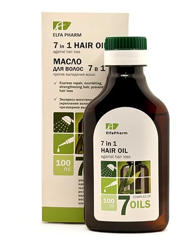 "7 Oils" Hair Oil 7 in 1 Against Hair Loss – Complex of 7 Natural Oils: Burdock, Castor, Linseed, Rosemary, Cedar, Avocado & Shea – Strengthens Roots, Stimulates Growth & Nourishes Sensitive Scalp