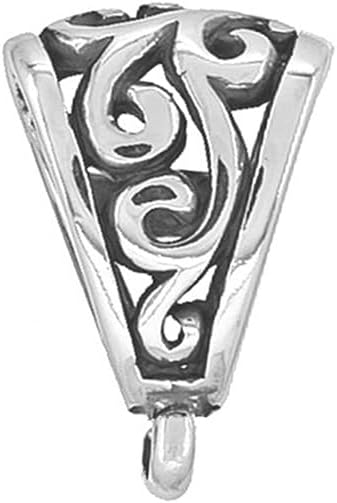 egemmall 1PC Sterling Silver Pendant Bail Clasp Slider Connector with Open Loop