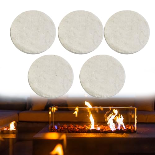 Jonikuper Manta de seguridad de fibra de silicato de magnesio y calcio para chimenea, quemador de gel y estufas de bioetanol, resistente al calor hasta 1206 °C, D = 8,6 x 1,2 cm, paquete de 5 unidades