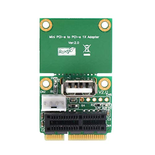 Vakind PCI-E 1X to Half Full Mini PCI-E USB Adapter PCI Express Interface Card with 4 Pin to SATA Power Cable