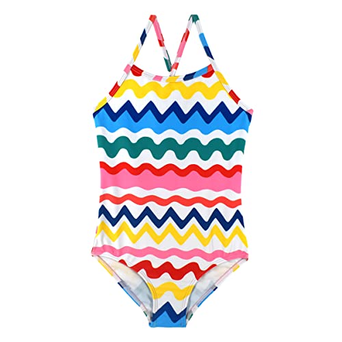 Image of Girls One-Piece Swimsuit with Adjustable Straps, Quick-Dry Design, Perfect for Pool, Beach, Surfing, Ages 2-12