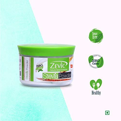 Zevic Stevia Sugar Free Powder | Zero Calories & Vegan | 100% Natural Sweetener Sugar Free White Powder | Keto & Diabetic Friendly - 100g 3