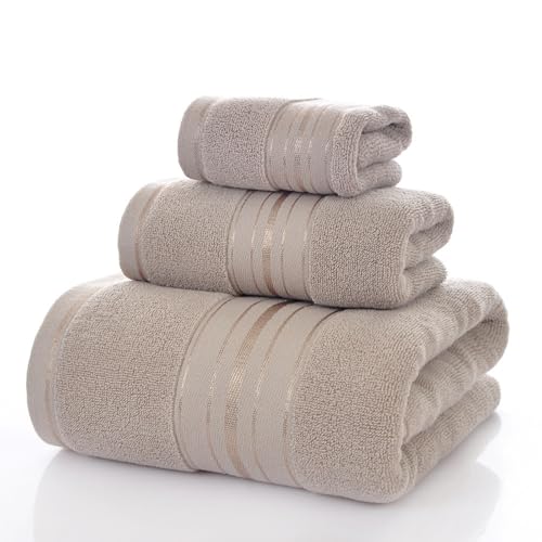 Onuia Bath Towels Bath Towel Egyptian Cotton 3 Packs Cotton Luxury Towels Luxury Large Bath Towel Set 55x27 Inch Ultra Soft Absorbent Quick Dry Towels Premium Hotel Bathroom Towels (Grey)