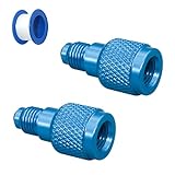 Ebrmeiwo 2Pcs 41123 1/4 inch Liquid Charging Adapter with Tapes, Work for HVAC System, Helps Liquid Charging Easier