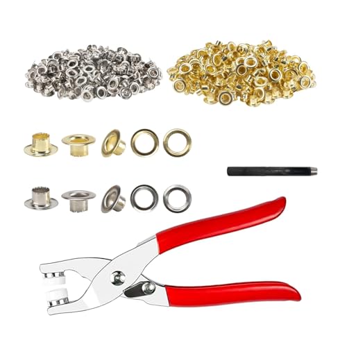 400PCS Eyelet Punch Kit 6mm Metal Eyelet Hole Punch Pliers Grommet Tool Kit
