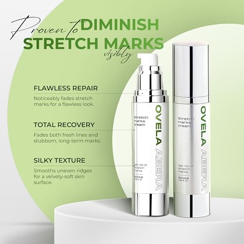 Abera Ovela Maternity Stretch Mark Cream for Pregnancy and Weight Fluctuations, Stretch Mark Treatment Pregnancy Must Haves, Deep Stretch Mark Removal, 1.69 fl oz, 3 Pack — view 2