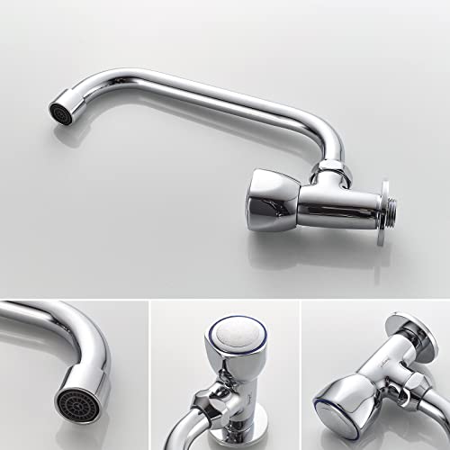 Ibergrif-M18654-Ballet-Cocina-de-Solo-Agua-Frio-Grifo-Giratorio-de-Pared-Cromo-Plata