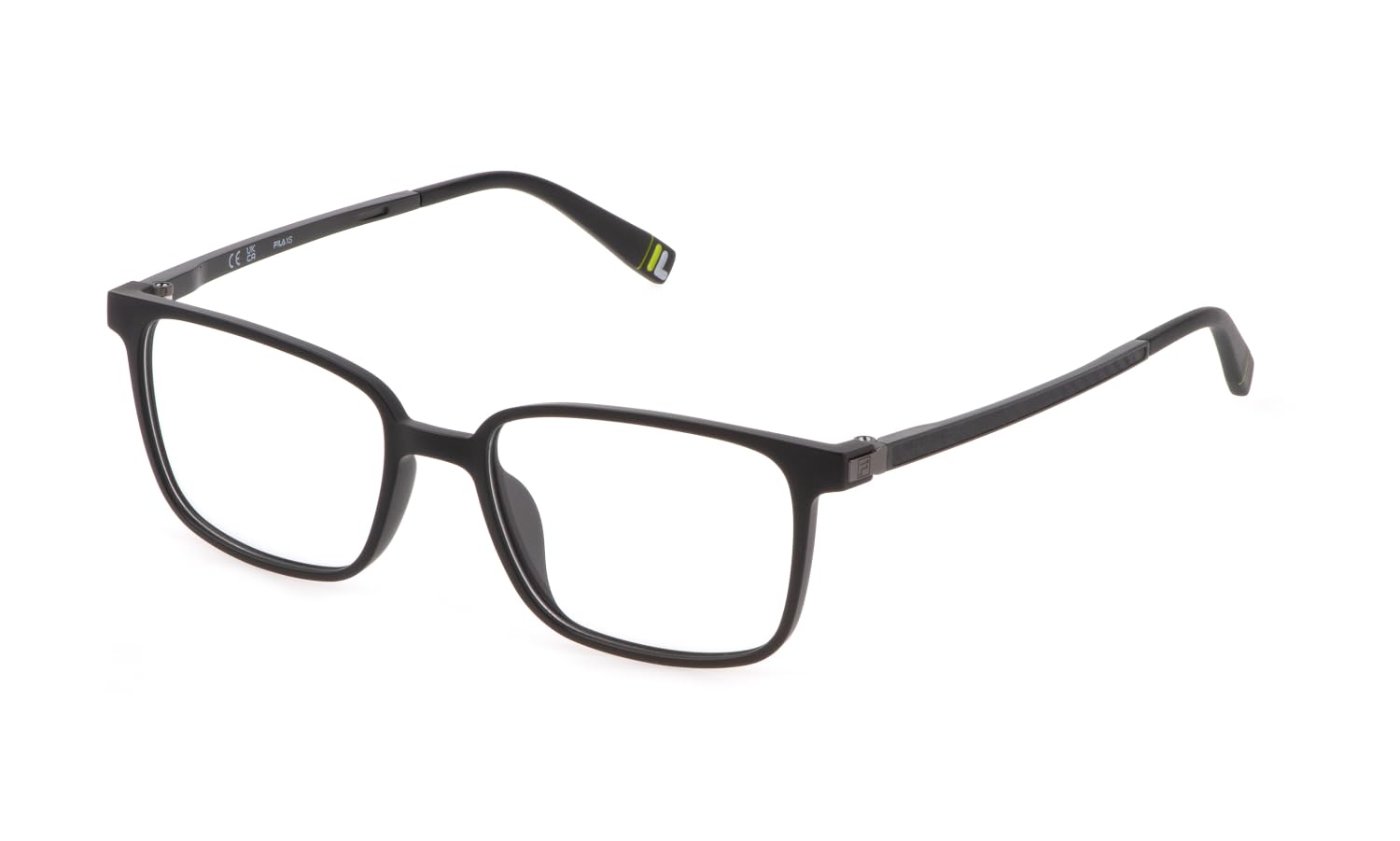 FILA Brille mit Sehstärke für Jungen optional mit Sonnenbrillentönung oder Blaulichtfilter, Quadratisch, gefertigt aus Celluloseacetat (inklusive Brillenetui)