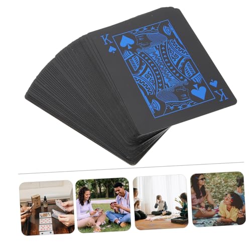 Kisangel Pokerkarten Aus Schwarzem PVC 2 Stück Kompakte Spielkarten Für 2-Spieler Spiele Party Und Familienwettbewerb – Bild 7