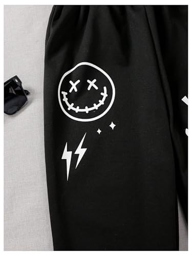 SHENHE Boy's Graphic Print Jogger Pants Elastic Waist Drawstring Workout Sweatpants with Pocket3