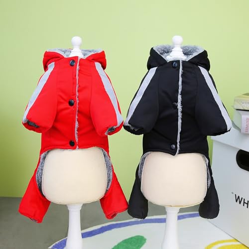 Izefia Hundemantel Haustier Bekleidung Jumpsuit Winddichte Kalte Wettermantel Sportjacke Warme Winter Dicke Kleidung Schneefeste Mantel Baumwolle Hundemantel für Kleine Hund Mittlere Hundekatze