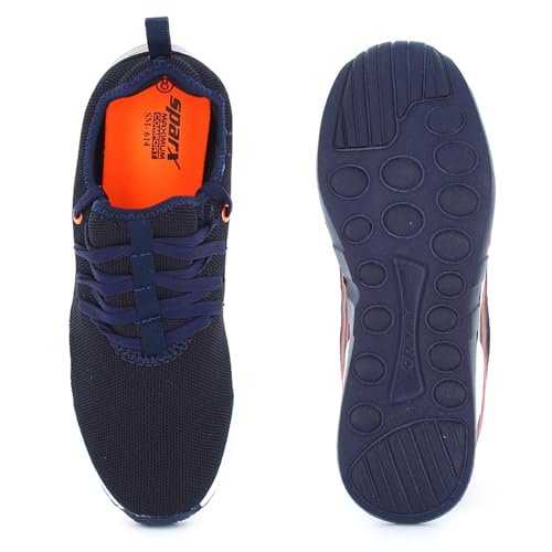 Image of SPARX Men's Navy Blue Neon Orange Shoes for Trekking Hiking & Walking with Mesh EVA (SX0614GNBNO0008) 8 UK