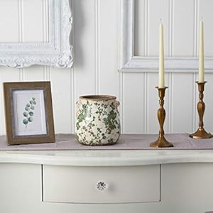 65in Tuscan Ceramic Green Scroll Planter