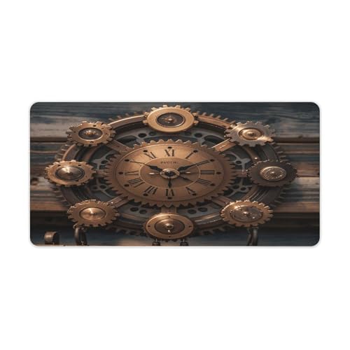 Vintage Gears Clock Desk Mat Large Rubber Mouse Pad miniatura 1