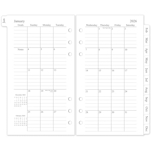 Amazon.co.jp: 【2026年 マンスリープランナーリフィル】A6 スモール