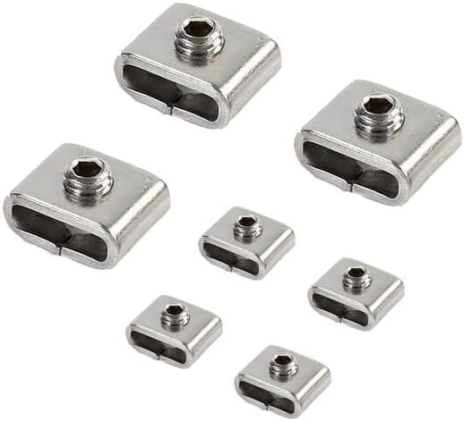 Y H M 50 PCS Banding Screw Buckle 1/4 In Width 304 Stainless Steel Ear-Lokt Buckle For Banding Strapping Packaging