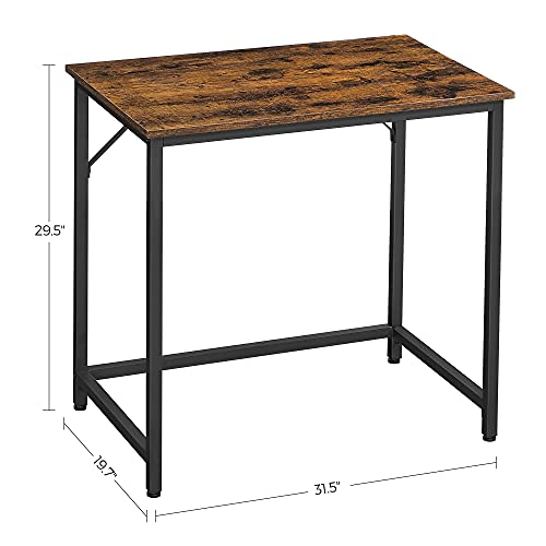 Vasagle 31.5-Inch Computer Writing Desk, Home Office Small Study Workstation, Industrial Style Pc Laptop Table, Steel Frame, Rustic Brown + Black #TOP4