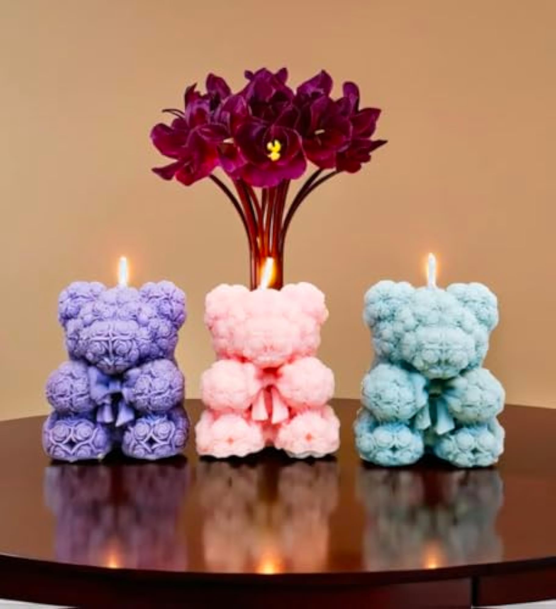 Rose Teddy Shaped Decorative Candle