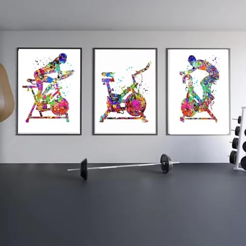 Affiche entraînement fitness colorée 50 x 75 cm sans cadre