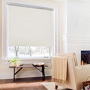 Verdunkelungsrollo Rollos für Fenster und Tür ohne Bohren Creme 80x120cm(BxH) Thermo Rollo Klemmfix Verdunklungsrollo Fensterrollo Lichtblick Sicht-und Sonnenschutz Wand-und Deckenmontag