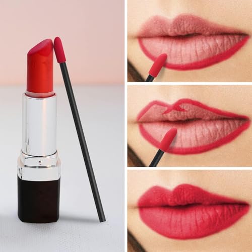Image of Indiana Disposable Lip Brush Pack of 50 | Lipstick & Lip Gloss Wands | Eyeshadow Brushes | Travel-Friendly Makeup Applicator Tool Kit | Black