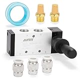 AIRIX 4H310-10 Hand Lever Valve, 5-Port 2-Position Manual Pneumatic Valve, 3/8