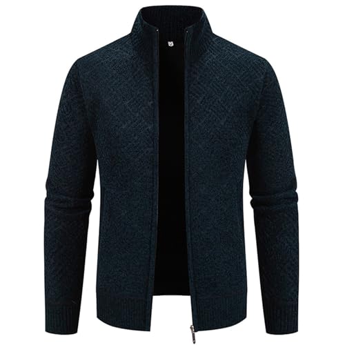 Men's Cardigan Sweaters Casual Full Zip Sweaters Knitted Cardigan with Pockets Knitwear Business Stand Collar Sweater2