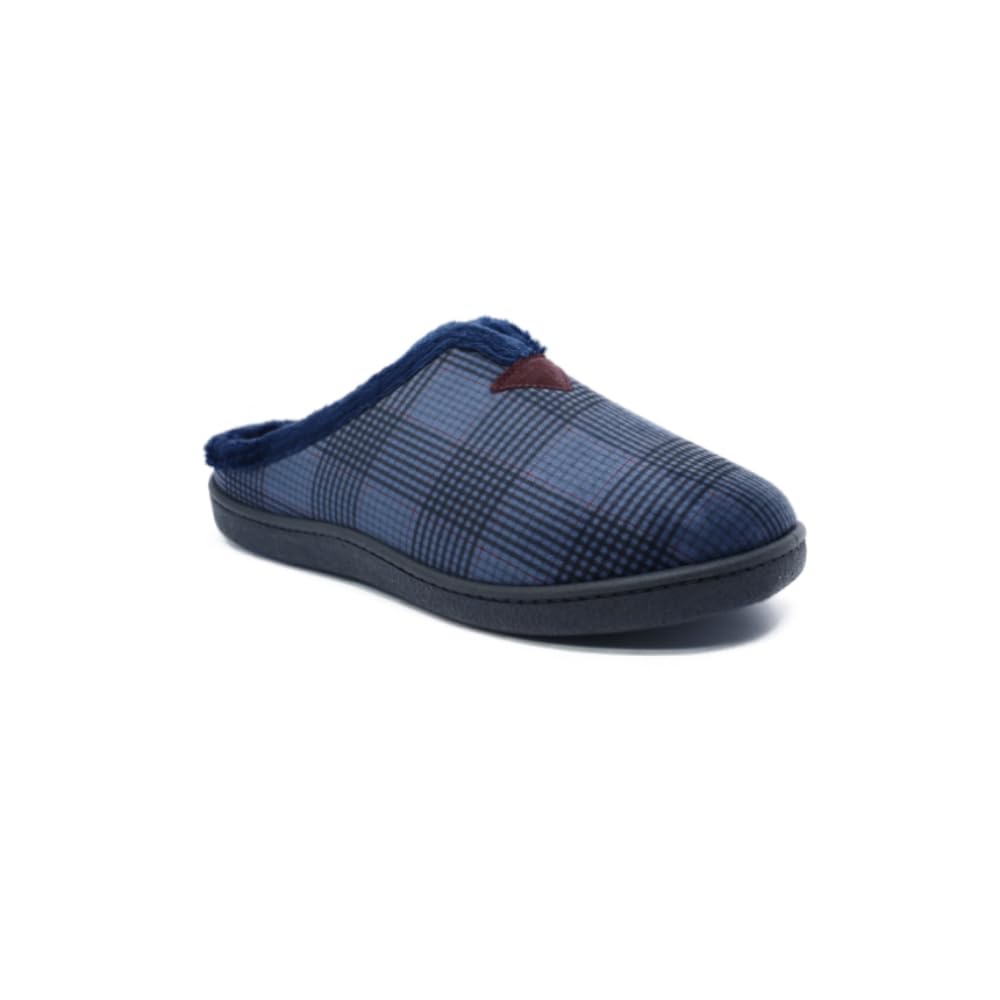 PLUMAFLEX - Zapatilla Hombre Cuadros Azul y Negro. - R12268 para: Hombre
