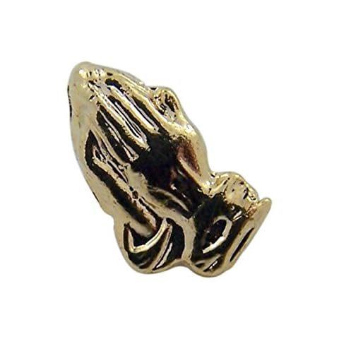 Gold Tone Praying Hands Believer Lapel Pin, 1/2 Inch Cover