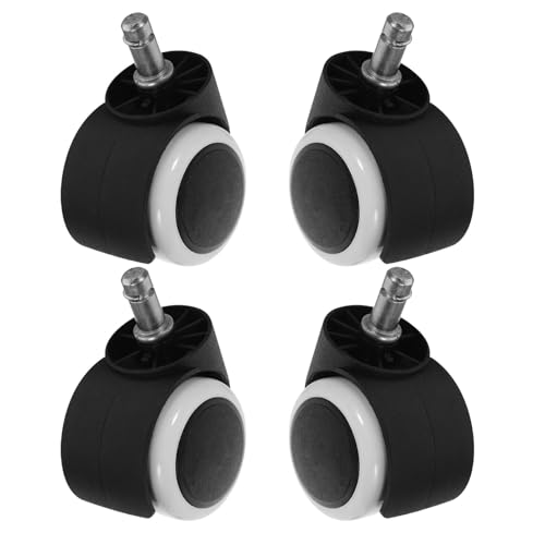 Roulettes de rechange de chaise bureau 10mm lot de 4 roues blanches et noires pour fauteuil gamer