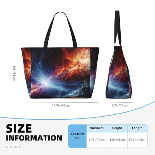 Beach Bags For Women Large Waterproof Sandproof Beach Tote Bag Lightweight Zipper Carry On Bag Outer Space Stars Pool Bag For Gym Travel Vocation4