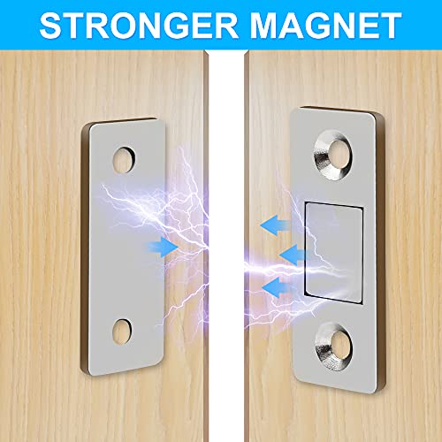 Image of FATLODA 4 Pack Ultra Thin Cabinet Magnetic Catch, Upgrade Stainless Steel Magnetic Door Catch, High Magnetic Cabinet Door Magnets for Kitchen Cupboard Wardrobe Closet Drawer Latch