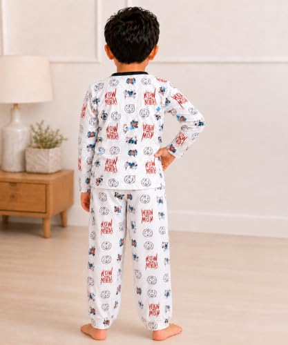 Image of 3BROS BodySuit /Dress for Boys /Girls Full Pajama & Casual Full Sleeves Night Suit Top Combo Kids Set
