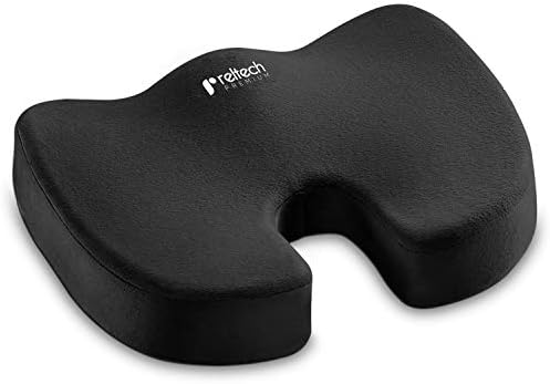 Gel enhanced memory foam, Orthopedic seat cushion: Relief for lower back pain, Sciatica/ Coccyx/Tailbone, encourages correct posture & improves blood circulation,.