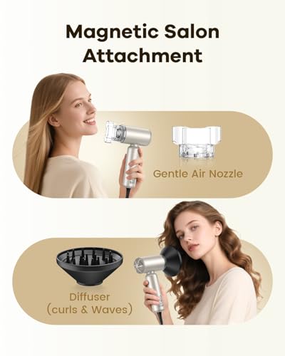 slopehill Travel Dual Voltage Hair Dryer with Diffuser, Ionic Blow Dryer for Women, High-Speed Fast Drying, Compact Lightweight Hair Blow Dryer,Portable Hairdryer European 110-120V/220-240V