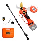 Cordless Pruning Shears, Electric Pruner with 6.7 Foot Telescopic Extension Pole, 25V Lithium Batter