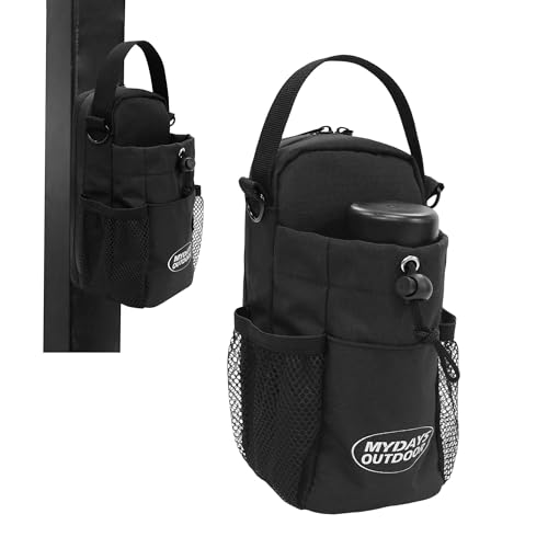 Magnetic Gym Bag,Water Bottle Carrier Bag,Water Bottle Holder with Shoulder Strap,Magnetic Gym Pouch for Travel, Work, and Sports Accessories Black