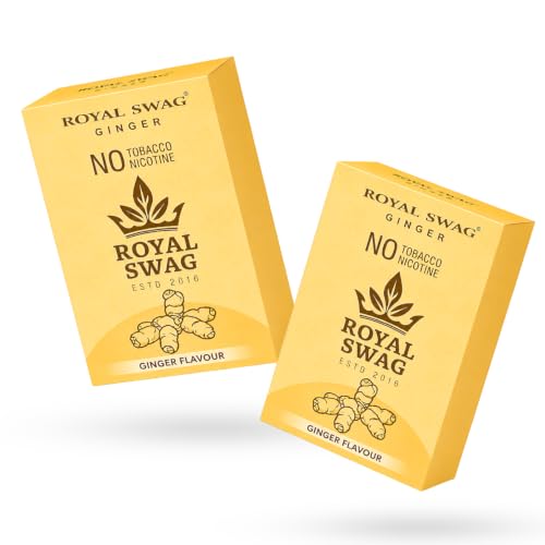 Image of ROYAL SWAG Ginger Flavour Wellness Sticks 10 Sticks Each Pack of 2 Boxes Ayurvedic Herbal Blend Wellness Sticks