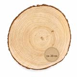 Knüllermarkt Holzscheibe Natur, Baumscheibe ca. 30 cm, Deko aus Naturholz