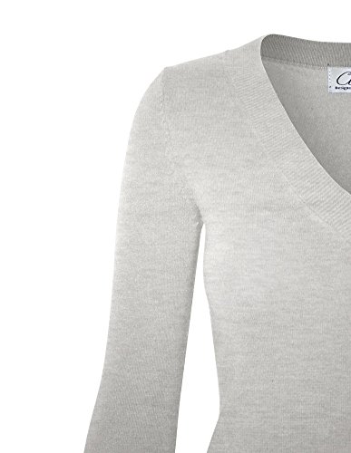 Women's Solid Soft Stretch Pullover Knit Sweater4