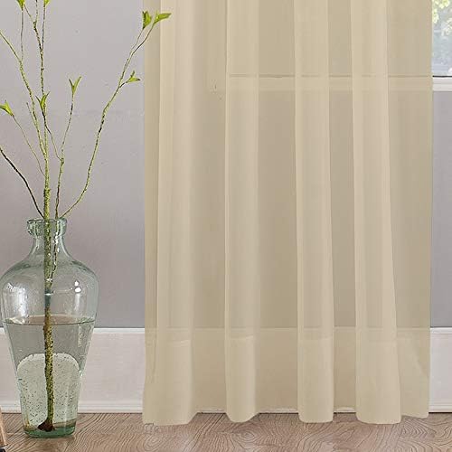 Megachest a pair of slot top voile curtains (Mink, 56" wideX36 drop 2 Panels), W 56" x L 36" (2 Panels) - Image 3